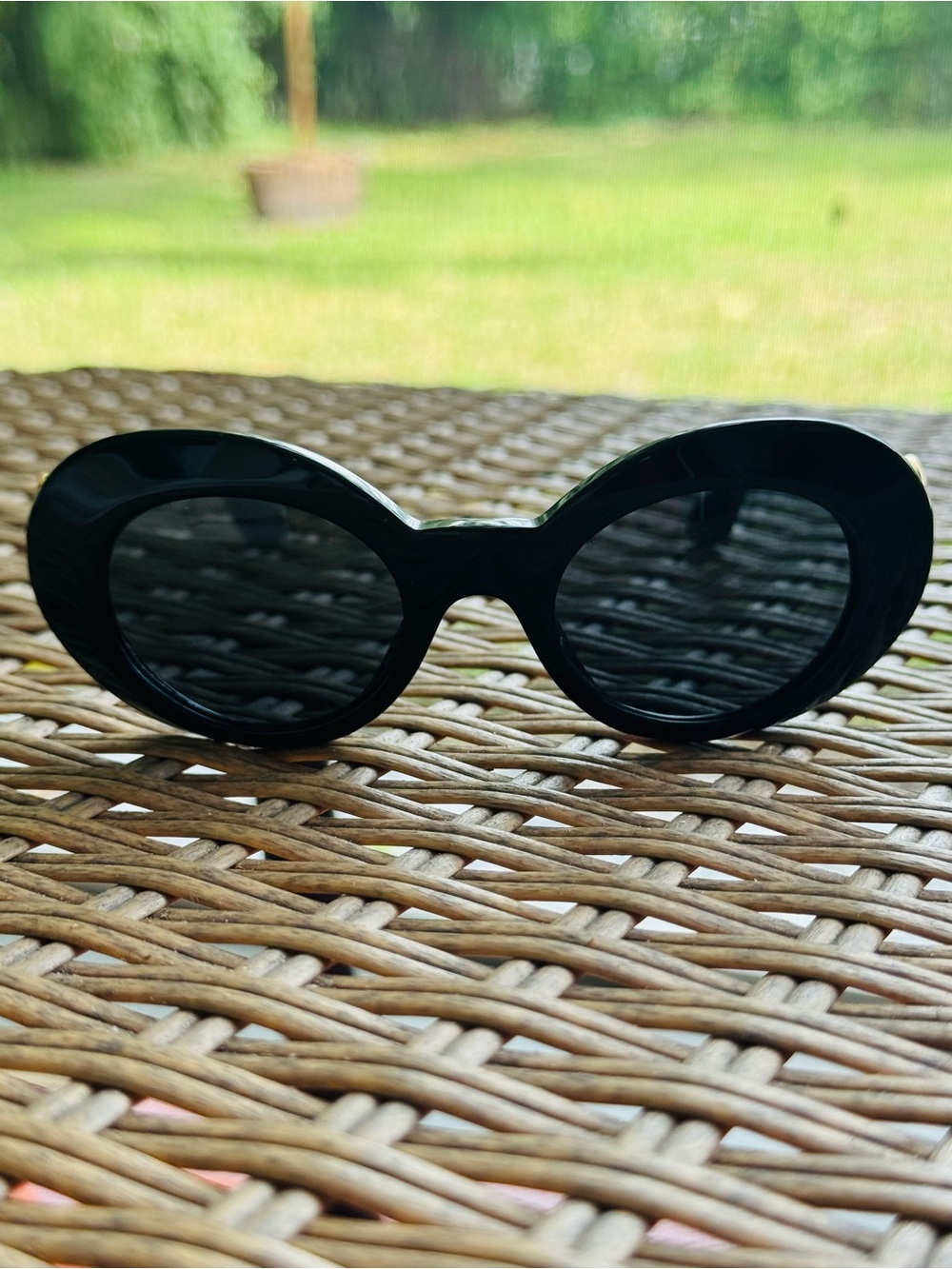 Versace Black Round Retro Women’s Sunglasses